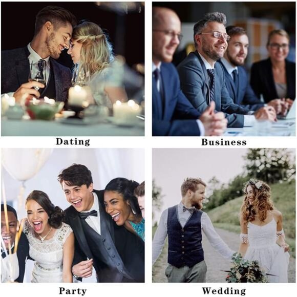 Men's Bow Ties Self Tie Woven Satin Pocket Squares Set Formal Tuxedo Floral - Picture 5 of 7